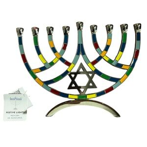 Multicolor or Silver Menorah